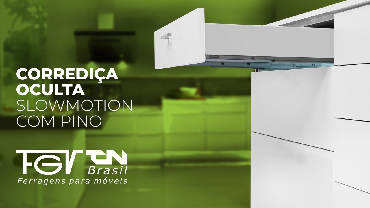 Corrediça Oculta One-Touch com Pino