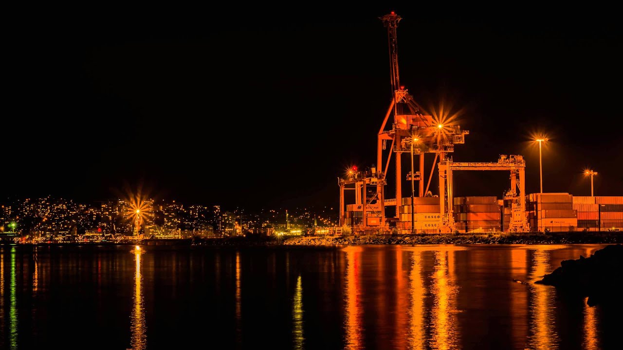North Vancouver & Cargo Dock Dusk to Night Timelapse 05212015