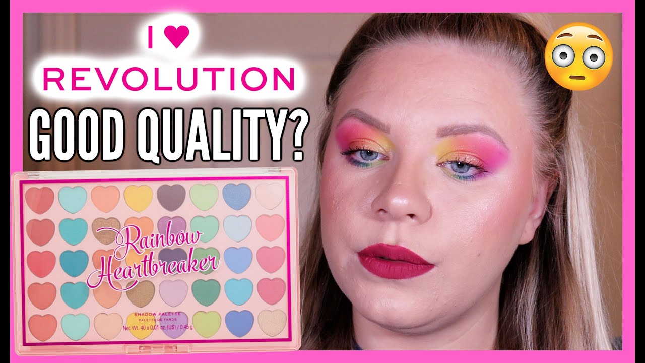 I HEART REVOLUTION TOTAL HEARTBREAKER RAINBOW EYESHADOW PALETTE 🌈 | makeupwithalixkate