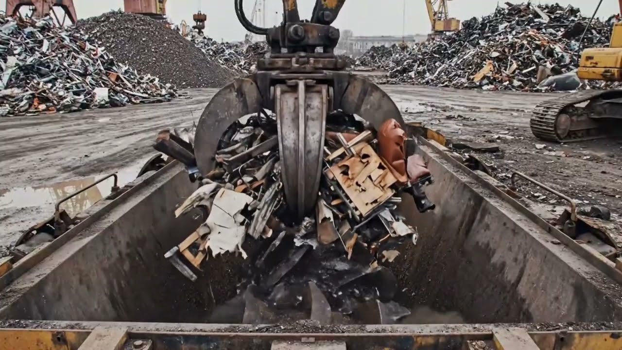 Steel Recycling Power – Magnet Arm in Real Operation