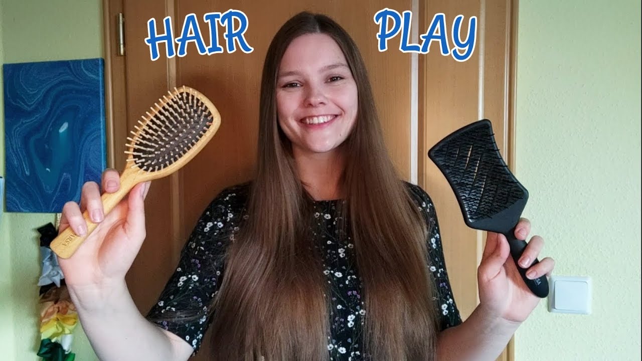 ASMR Hair Play - Hair Flipping, Hair Brushing, Bun Drops