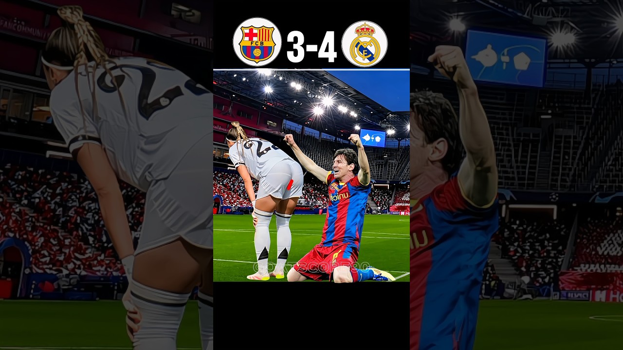 Real Madrid Vs Barcelona El clasico  Epic moments | 4-3 Ronaldo Vs Messi #football #shorts