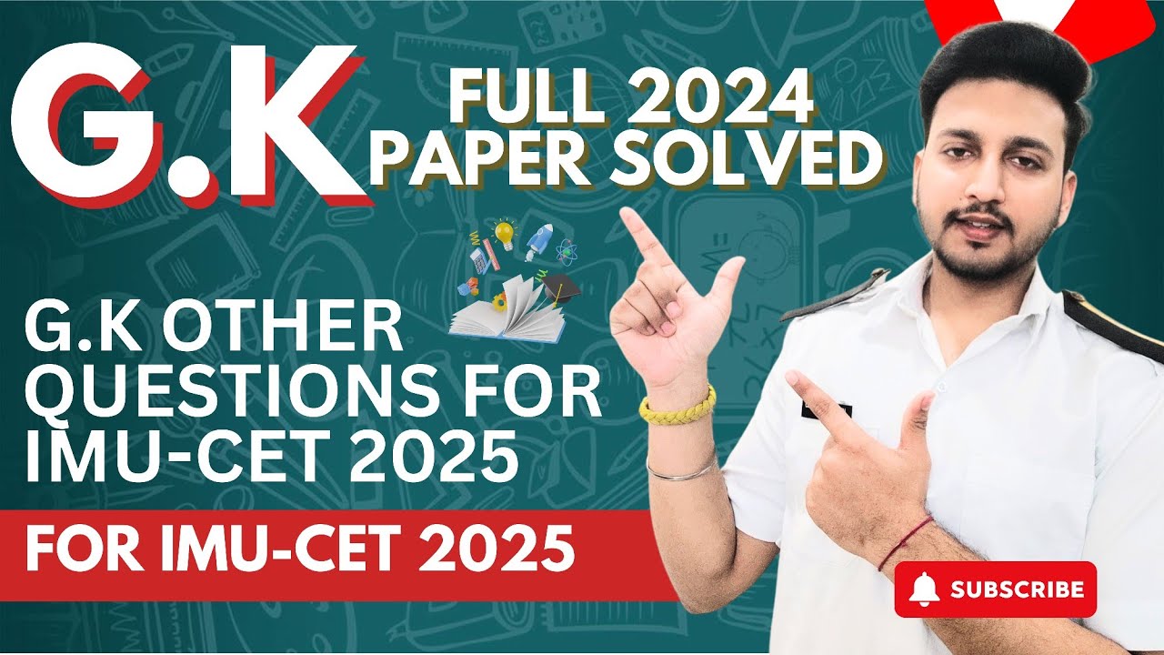 IMUCET 2024 GK PAPER SOLVED / APTITUDE AND REASONING PART / GK OTHER IMPORTANT QUESTIONS IMUCET 2025