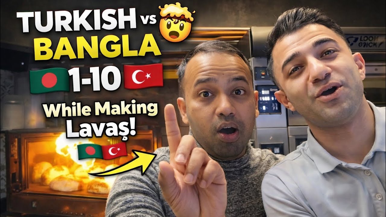 Bangladeshi & Turkish Chefs Teach Numbers While Making Lavaş in Poland 🇧🇩🇹🇷 