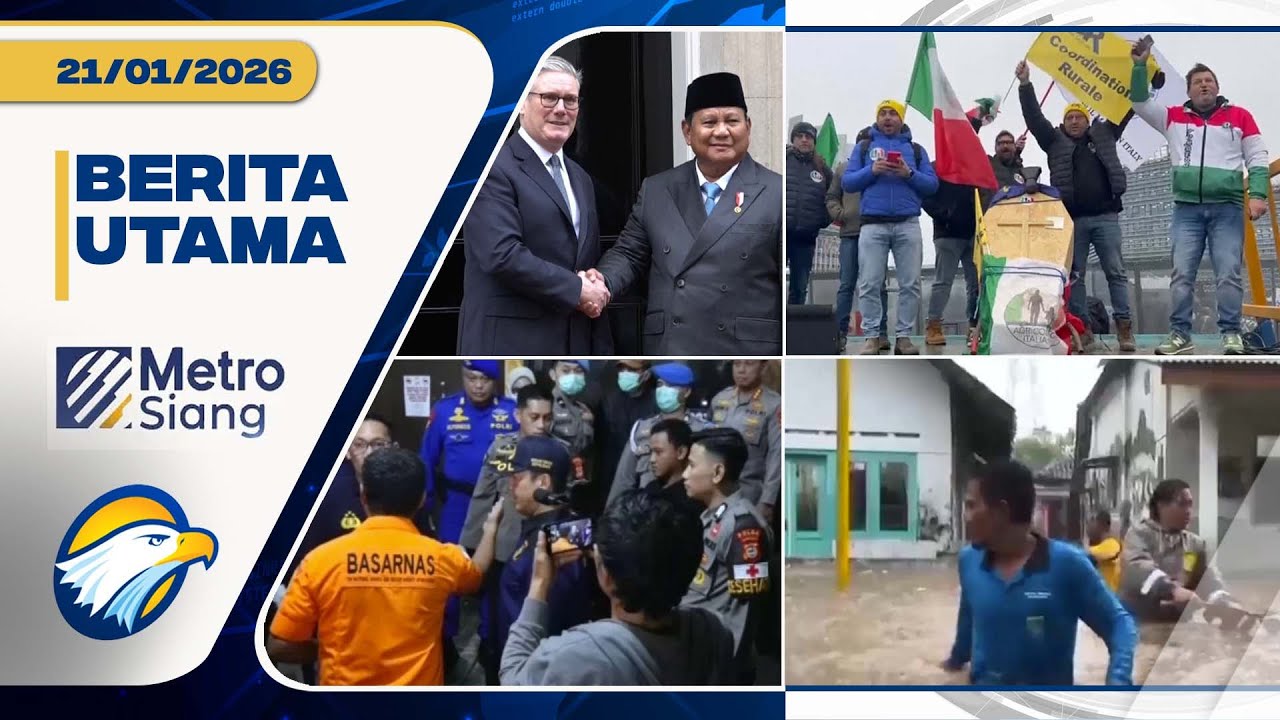BERITA UTAMA - Presiden ke Inggris, Banjir Pasuruan, Petani Eropa Demo - [Metro Siang]
