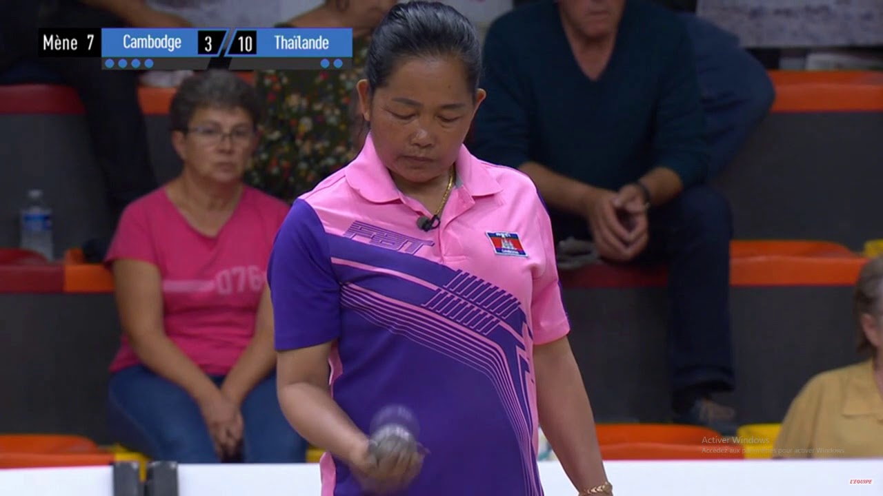 Pétanque:Trophée L'Equipe Doublette Femmes,2ème demi'final Cambodge vs Thailande