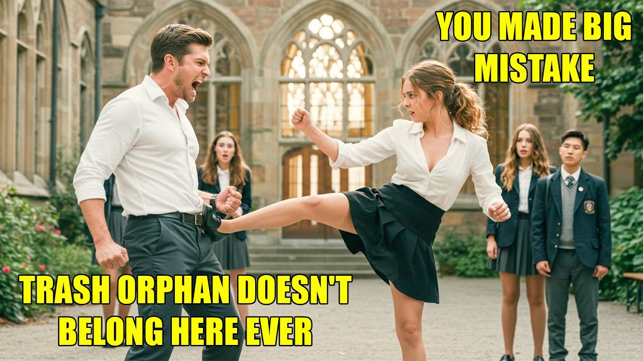 Bullies STRIPPED the Orphan Girl’s Uniform — Then Her Flying Knee Cracked His Chin!