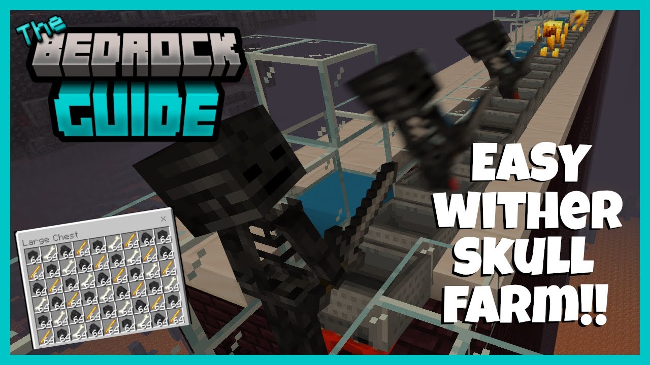 EASY 1.19 Minecraft Bedrock Wither Skull / Skeleton Farm Tutorial! (PC, XBOX, PS4, MCPE, Switch)