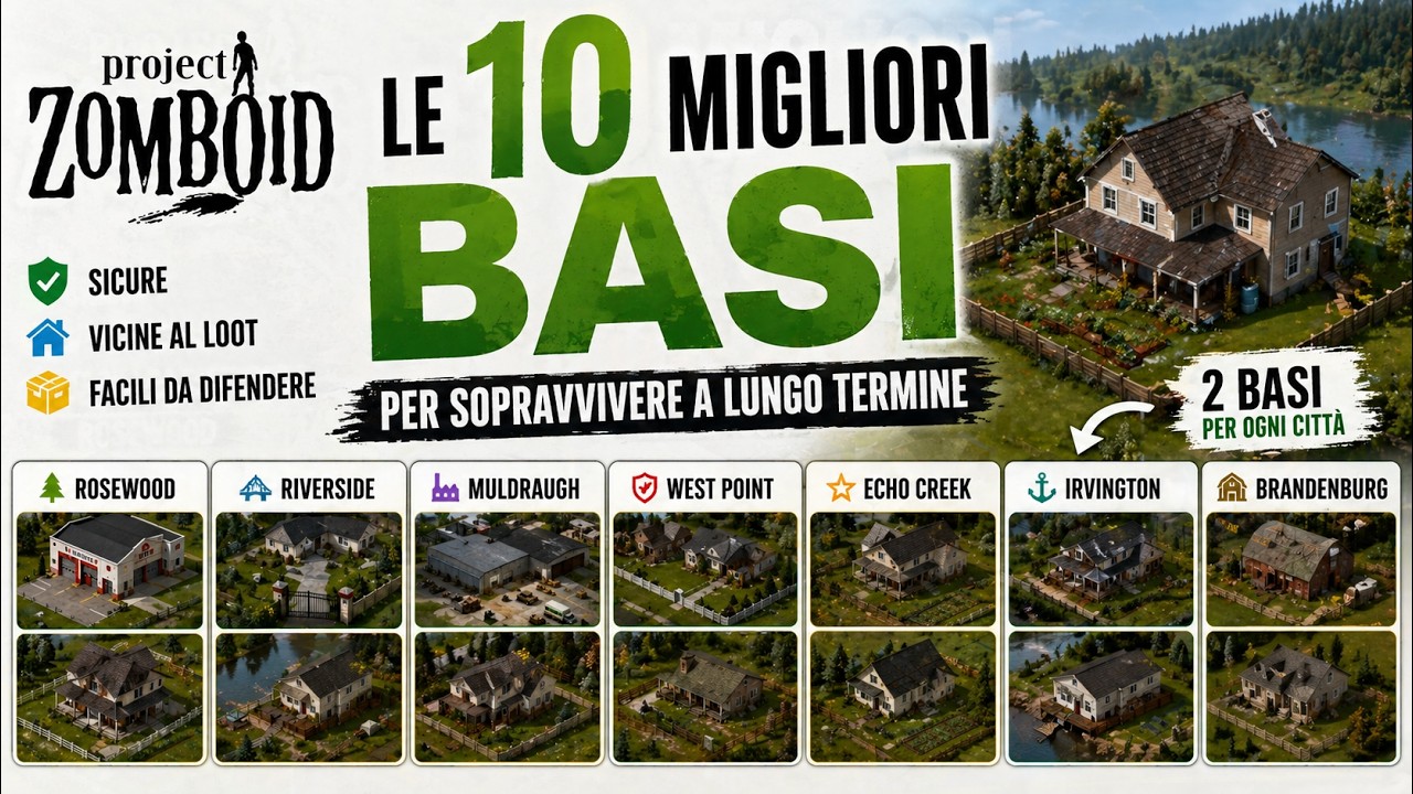 10 MIGLIORI BASI PER SOPRAVVIVERE A LUNGO || PROJECT ZOMBOID tutorial ITA || #9