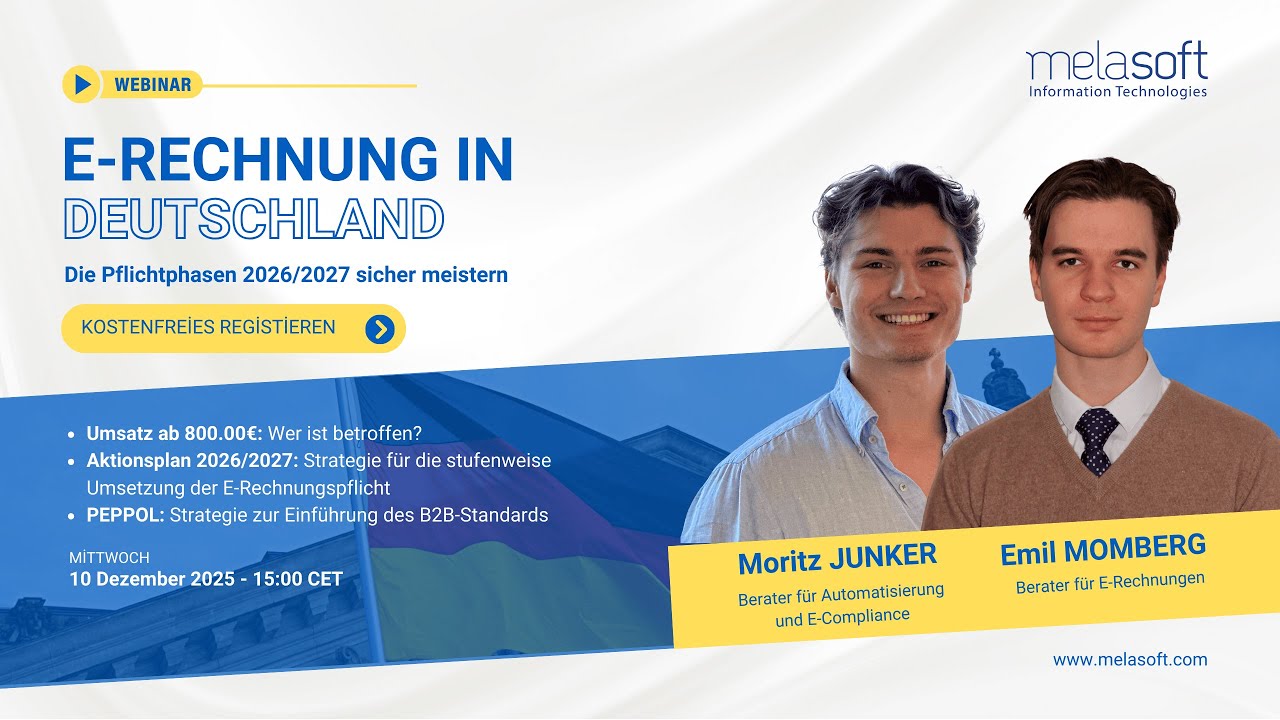 Live-Webinar Deutschland E-Rechnung 2026&ndash;2027 #ERechnung #DeutschlandERechnung #Deutschland