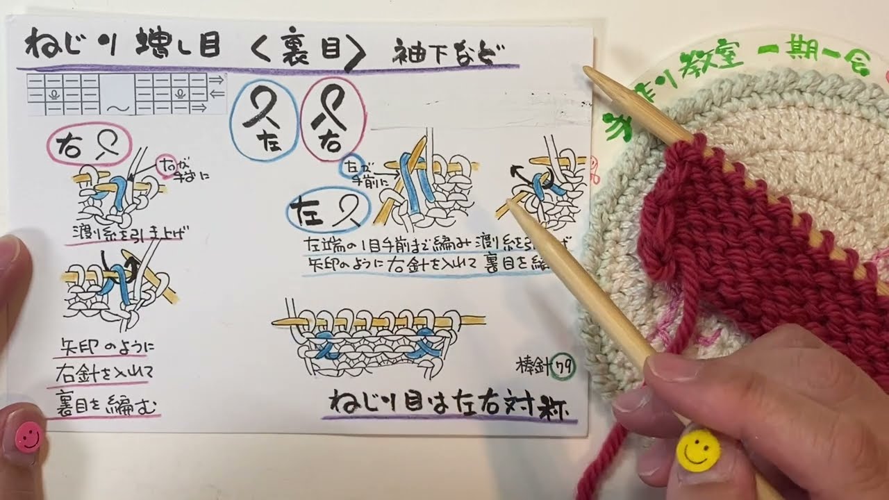 棒針79．ねじり増し目（裏目）2022年5月27日