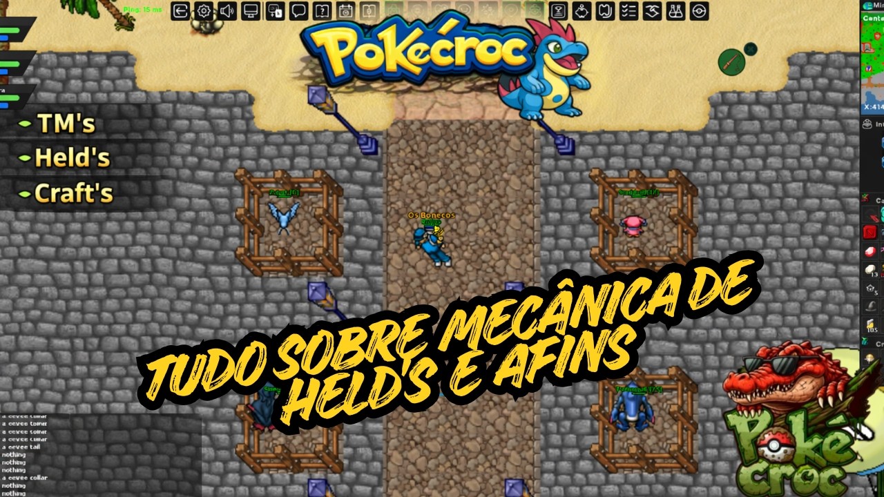 PokeTibia [ Pokecroc ] - Explicando Tm's, held's  e mecânicas em geral do TC!