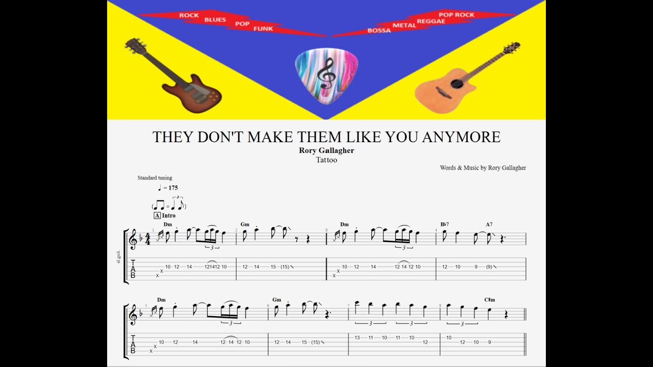 RORY GALLAGHER THEY DON'T MAKE THEM LIKE YOU ANYMORE RYTHM GUITAR 2