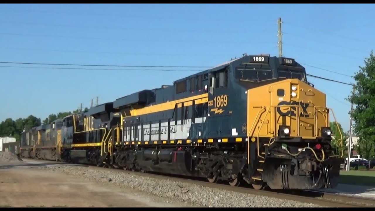 CSXT 1869 C&O & CSXT 1875 P&LE on CSX M692 in Augusta, GA 6/7/24