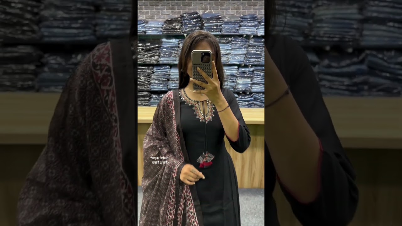 black kurti dupatta set