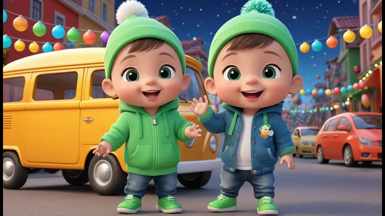 Family Van New Year Holiday Trip | Fun Action & Learning Video for Toddlers