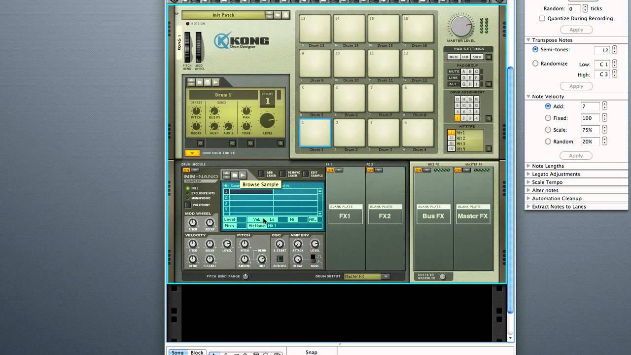 Reason Tutorial - Layering Drum Sounds in Kong