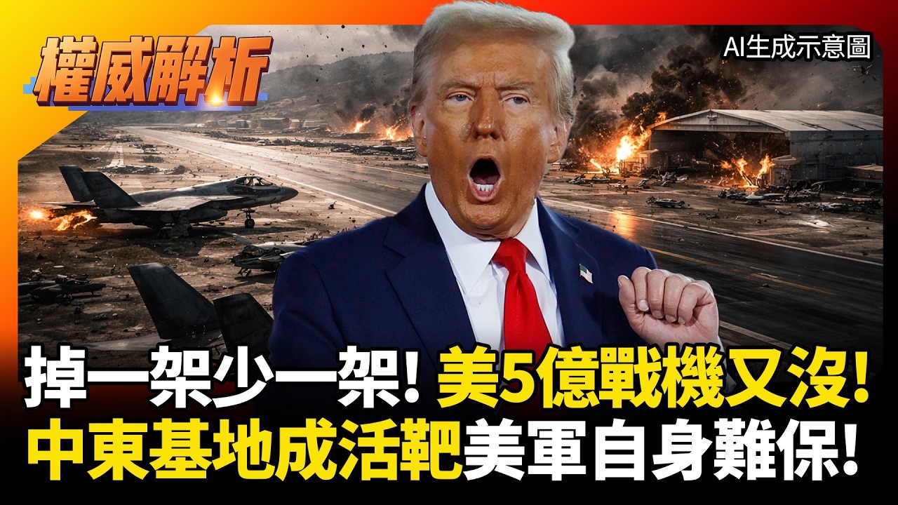 被打掉一架少一架! 美空軍價值5億美金戰機又沒了 中東基地成伊朗活靶美軍已自身難保｜#權威解析 #環球大戰線 #寰宇新聞