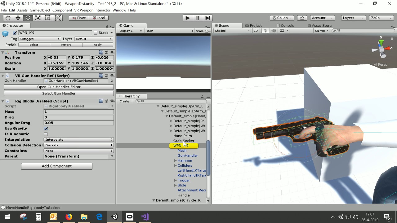 Humanoid Control v3 preview with VR Weapon Interactor