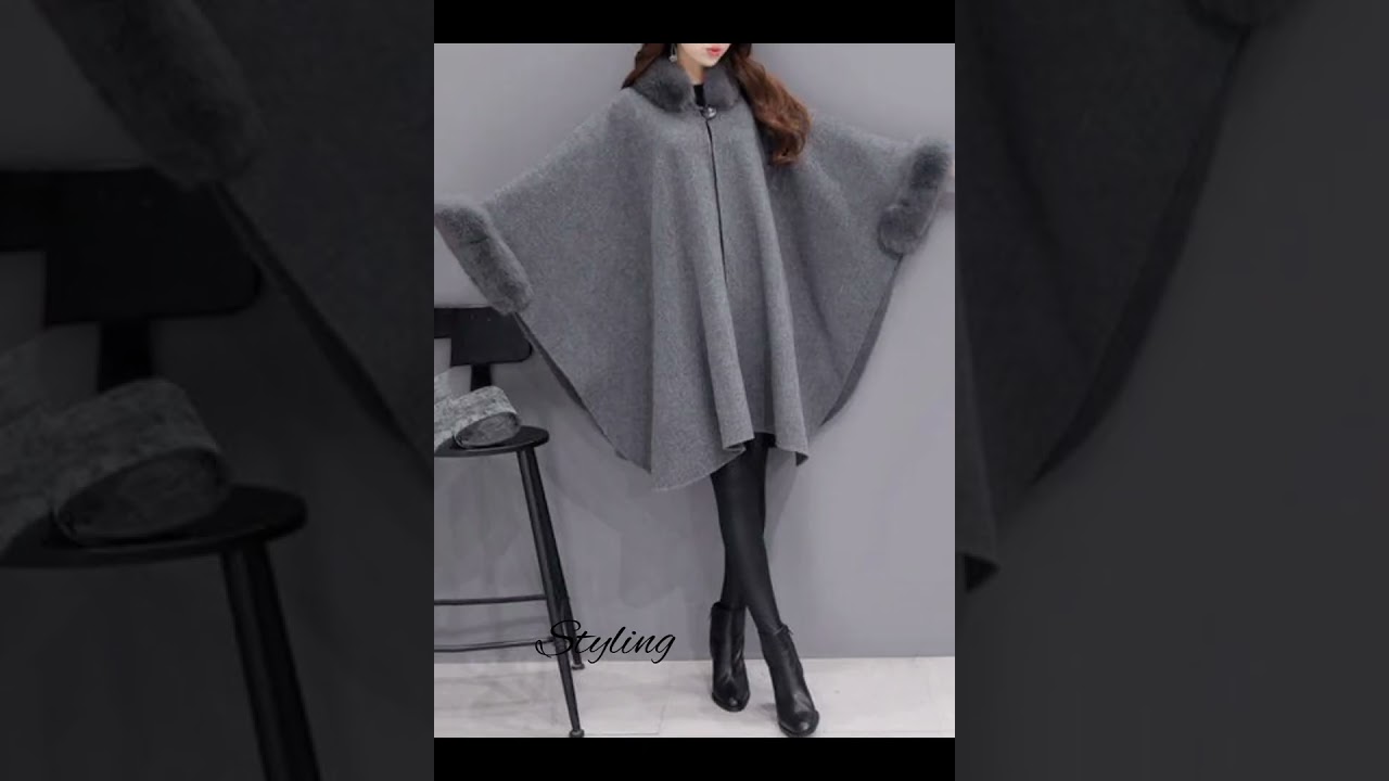 fur poncho in fashion 2023 winter