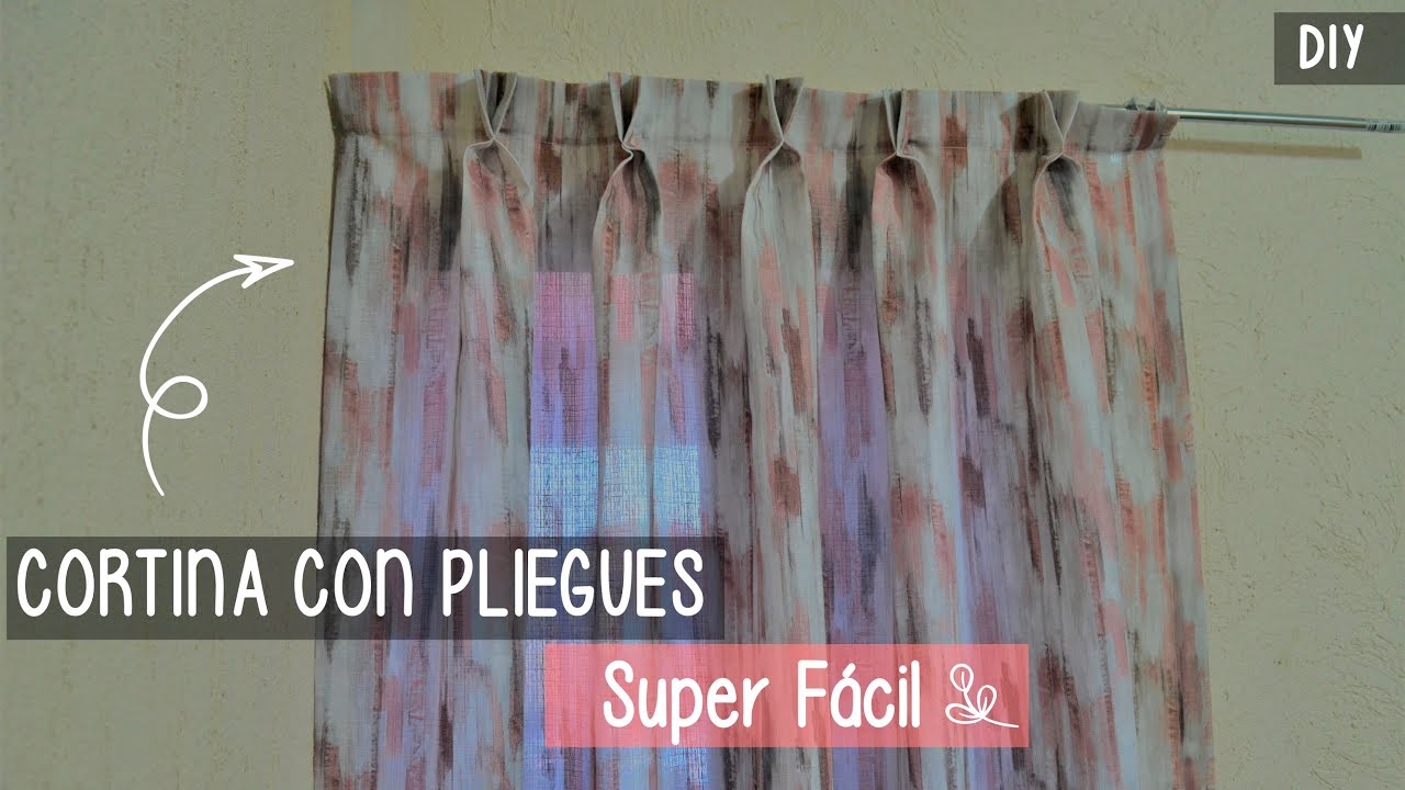 DIY Cómo hacer una CORTINA con pliegues || Super Fácil