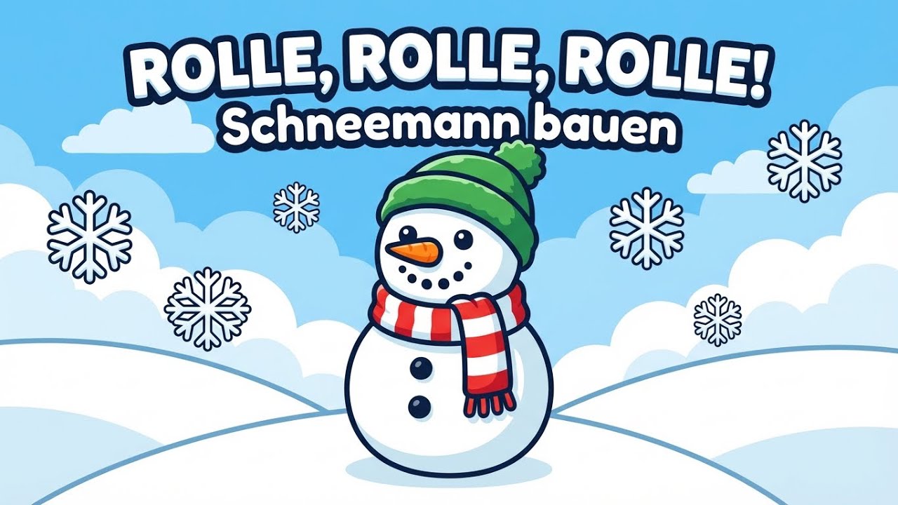  ♪ ♪ Rolle, rolle, rolle! | Schneemann bauen Lied | Lernvideo | LiederWelt für Kinder