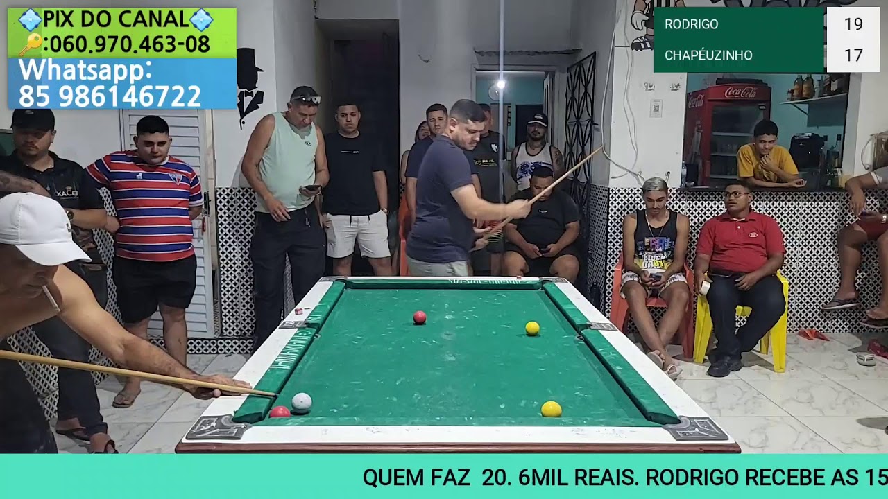 AO VIVO - RODRIGO 🆚️ CHAPÉUZINHO 6MIL REAIS #SINUCAAOVIVO #AOVIVO