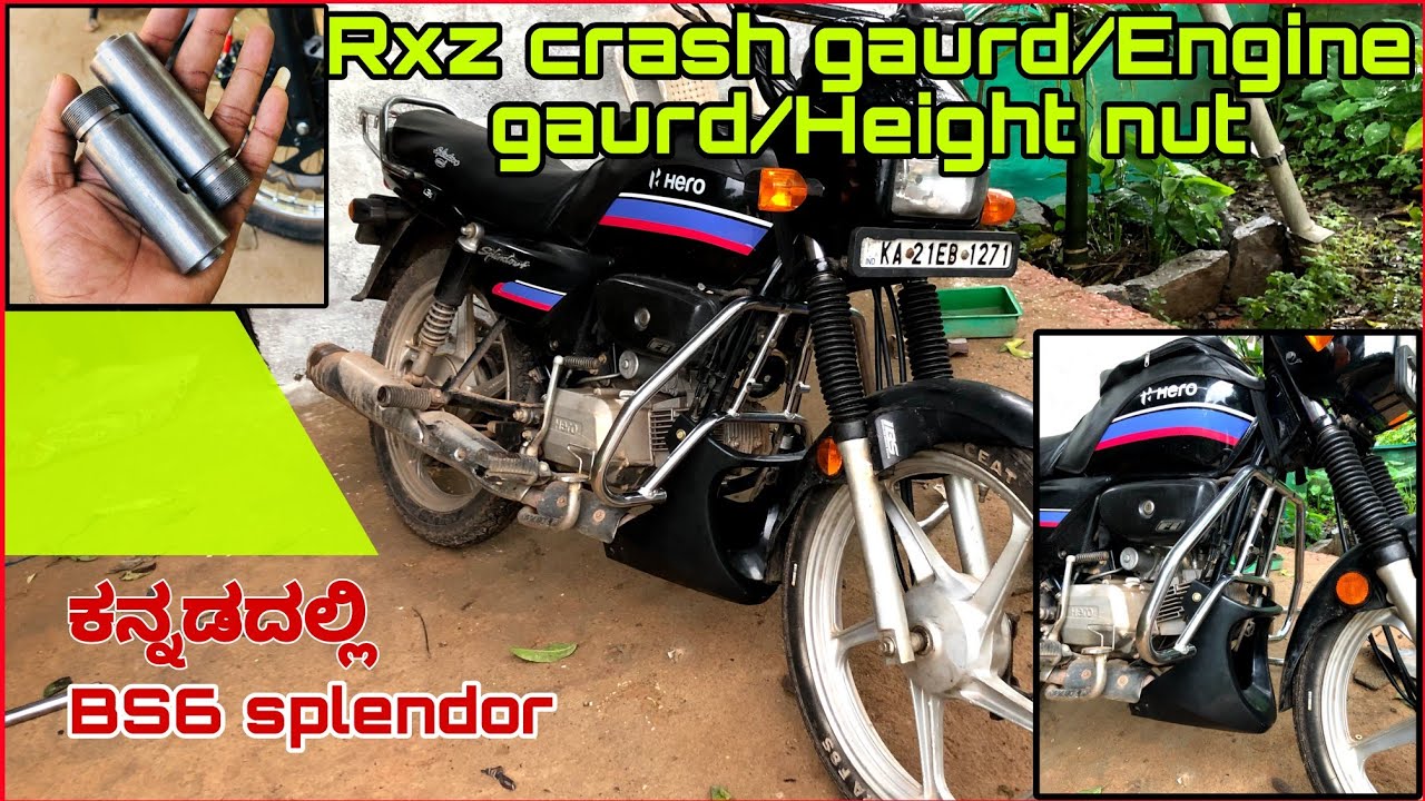 Rxz crash gaurd | Engine gaurd | Height nut | in BS6 splendor | kannada | @Mtkannada