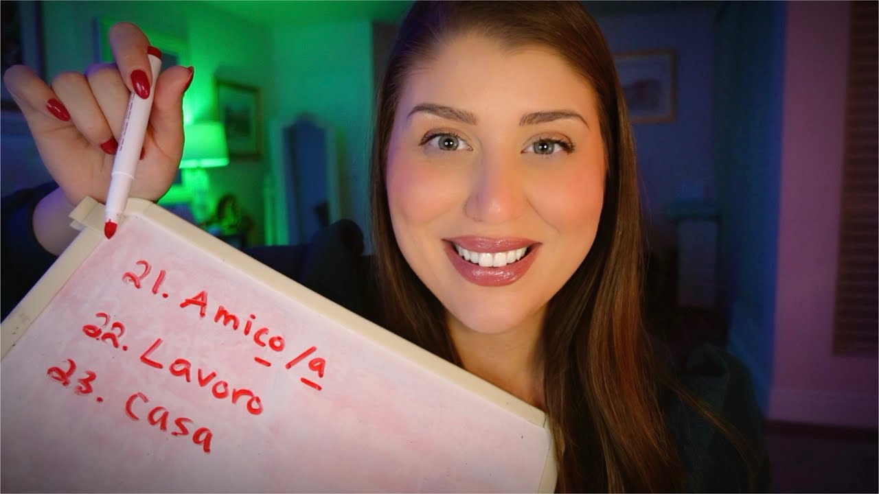 ASMR | Learn Italian Useful Words 🇮🇹 (Writing Sounds)