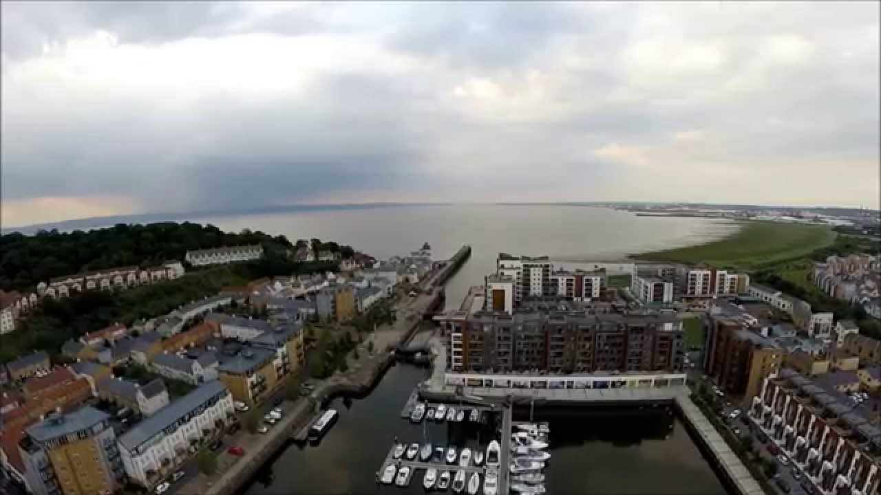 Aerial views of Portishead Marina.