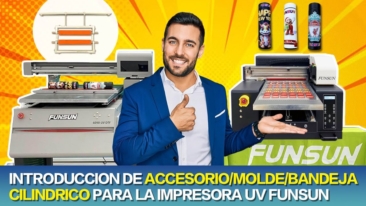 Introducción de accesorio/molde/bandeja cilíndrico para la impresora UV FUNSUN