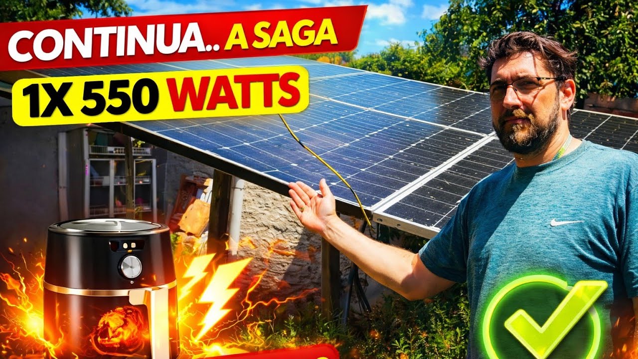1 Painel Solar 550w sustenta Cargas Altas de Graça !!! Teste na Prática 