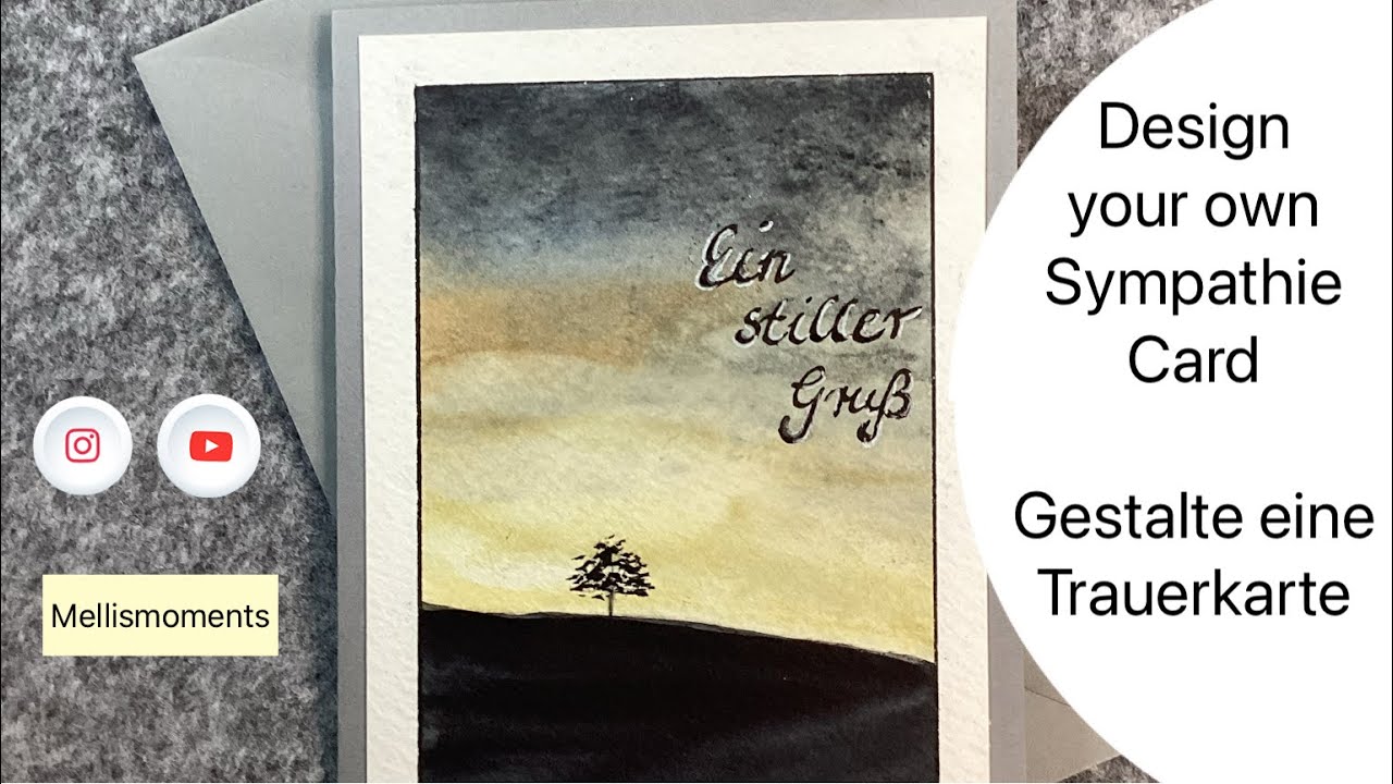 Sympathy card - Grief - Watercolor- Trauerkarte - Aquarell