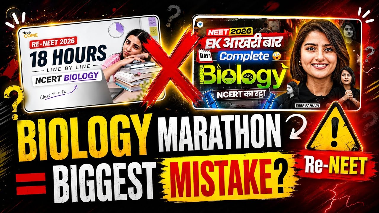 🚫 Biology Marathon = Biggest Mistake? Complete biology in one shot RE-NEET⚠️