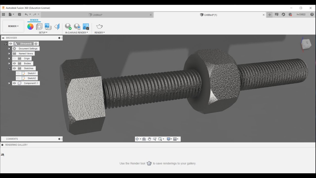 Nut and Bolt || Thread Command || Fusion 360 || Mech Dude