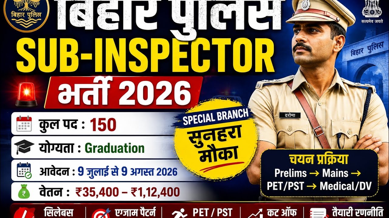 Bihar police SI bharti 2026, last date today, 5 update kahi aap yah bhul to nahi Gaye