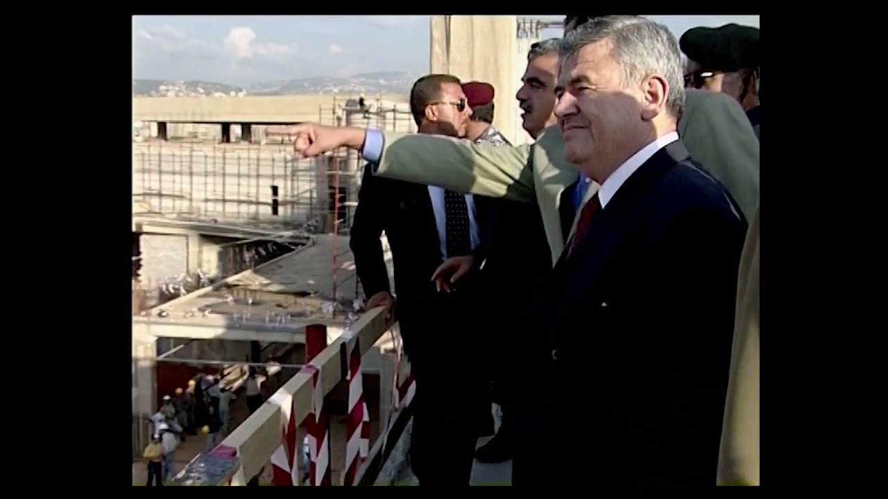 RAFIK HARIRI CHECKING BEIRUT REBUILD