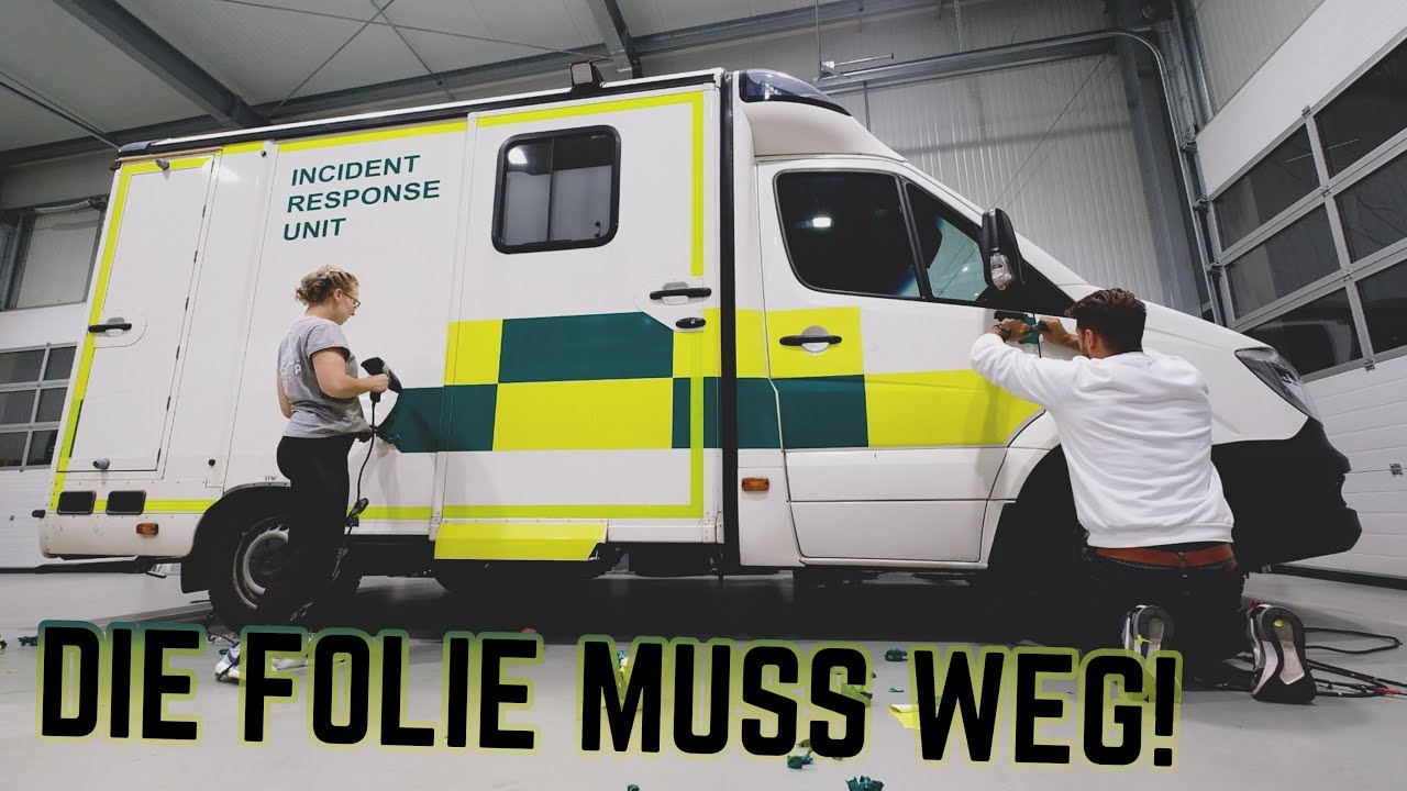 Folie / Beschriftung entfernen // Vom Mercedes Sprinter Rettungswagen 🚑 zum DIY Campervan
