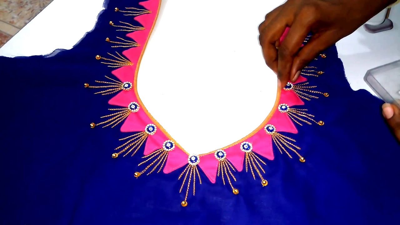 Easy To Create Grand Embroidery Blouse Design for Embroidery Saree Blouse Back Neck Design