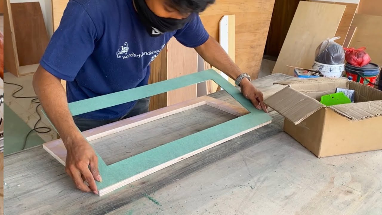 Cara buat pintu kaca pada kitchen set yang rapi.!