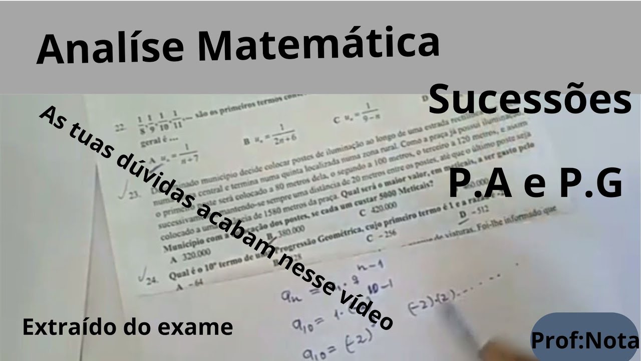 Sucessões, progressão geométrica e progressão aritmética