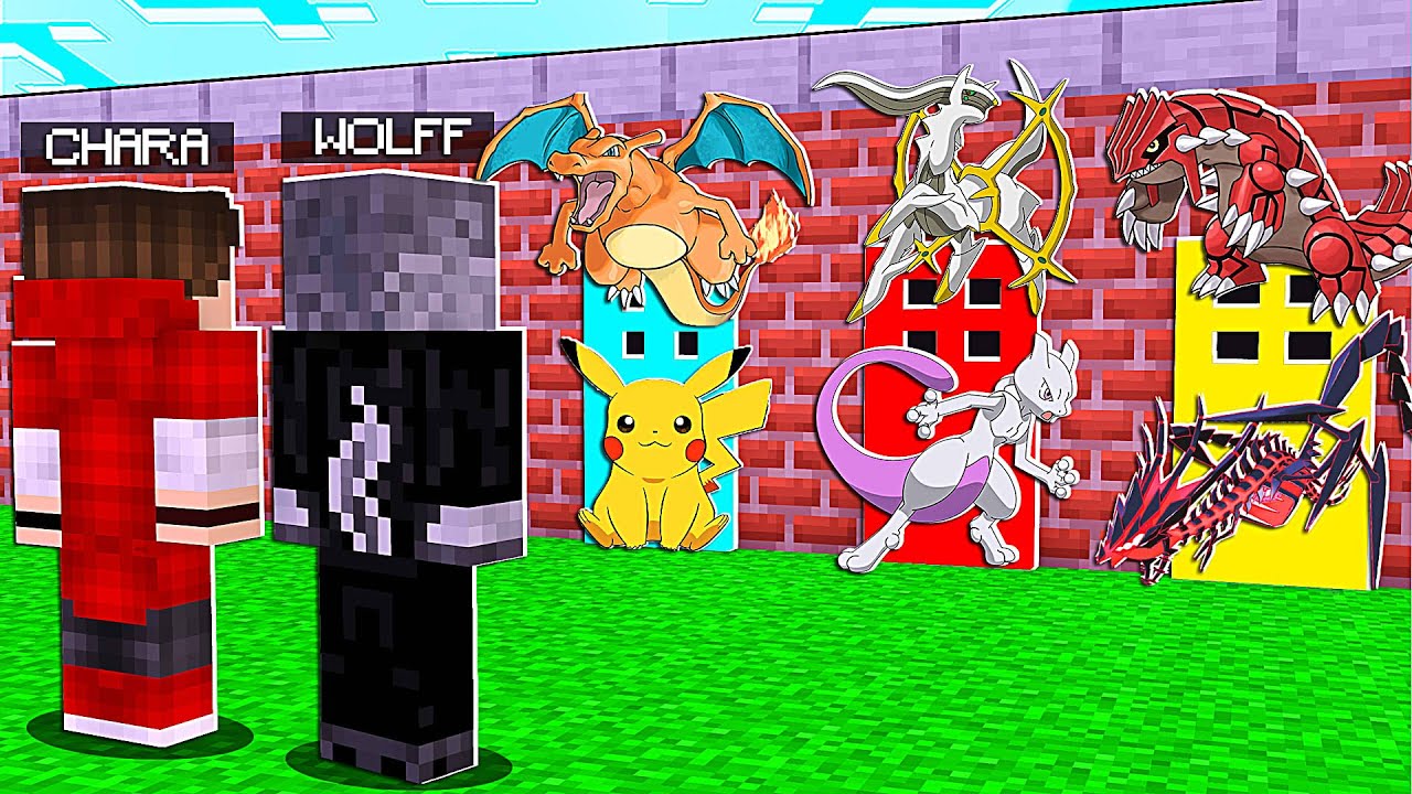 NÃO ESCOLHA A PORTA ERRADA DE POKÉMON INICIAL vs POKÉMON LENDÁRIO de PIXELMON NO MINECRAFT!!