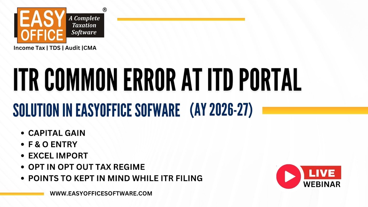 EasyOFFICE &mdash; Типичные ошибки при подаче ITR и их решение: ПРЯМОЙ ЭФИР | EasyTAX