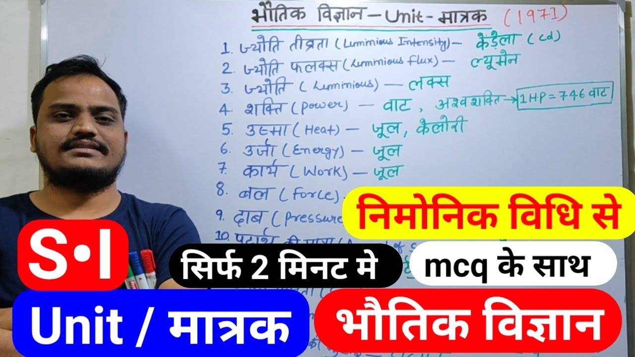 unit | मात्रक | trick| general science | भौतिक विज्ञान मात्रक short tricks