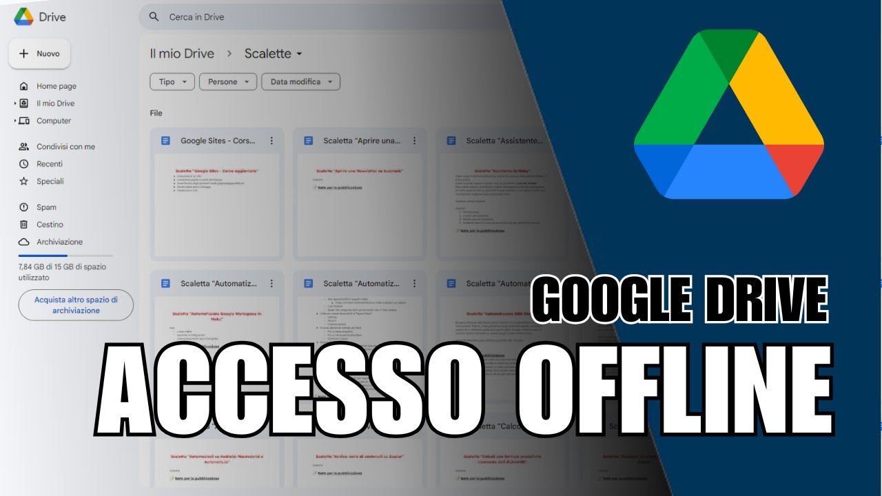 Come accedere a GOOGLE DRIVE OFFLINE