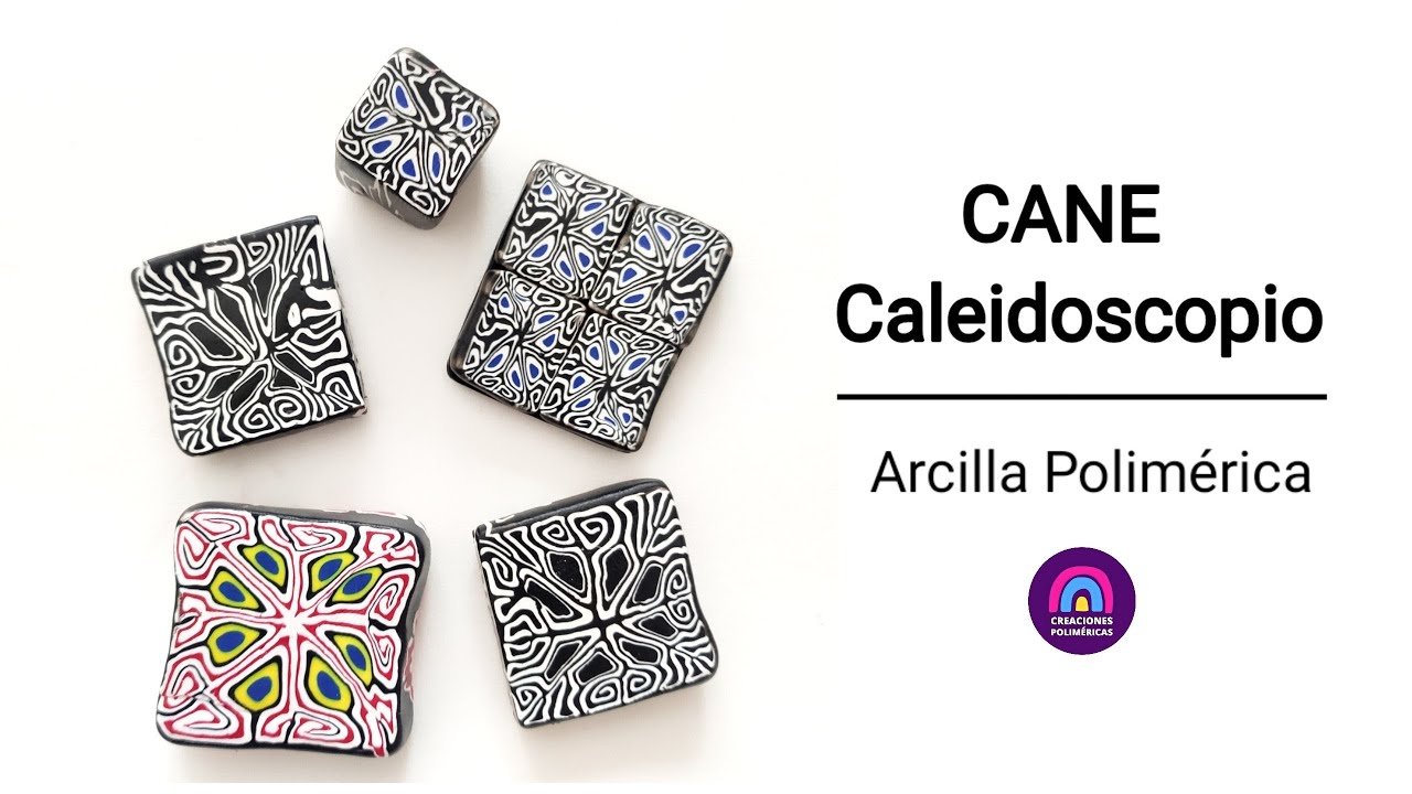 Cómo hacer CANE CALEIDOSCOPIO simple con ARCILLA POLIMÉRICA | Creaciones Poliméricas