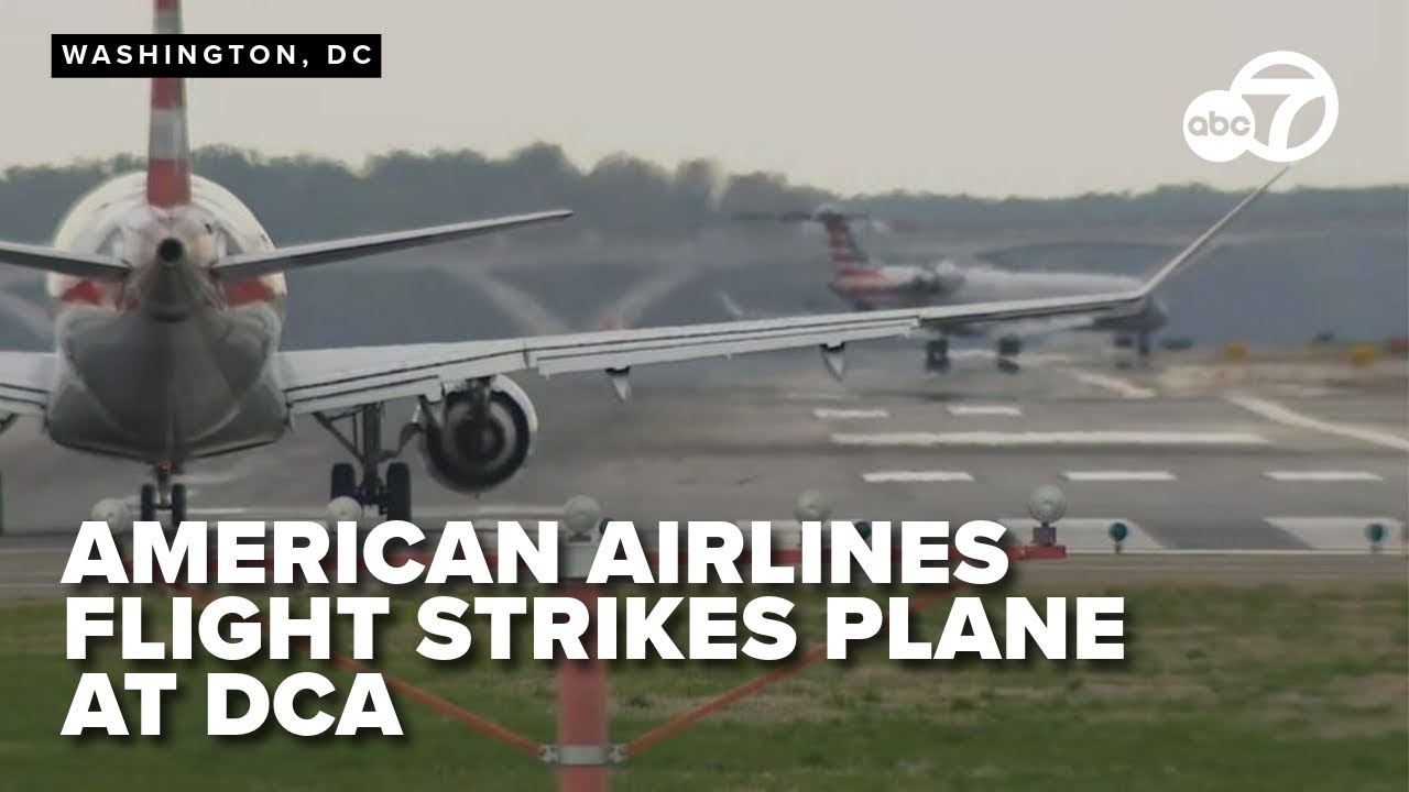 American Airlines plane wing strikes another flight on taxiway at Reagan National Airport