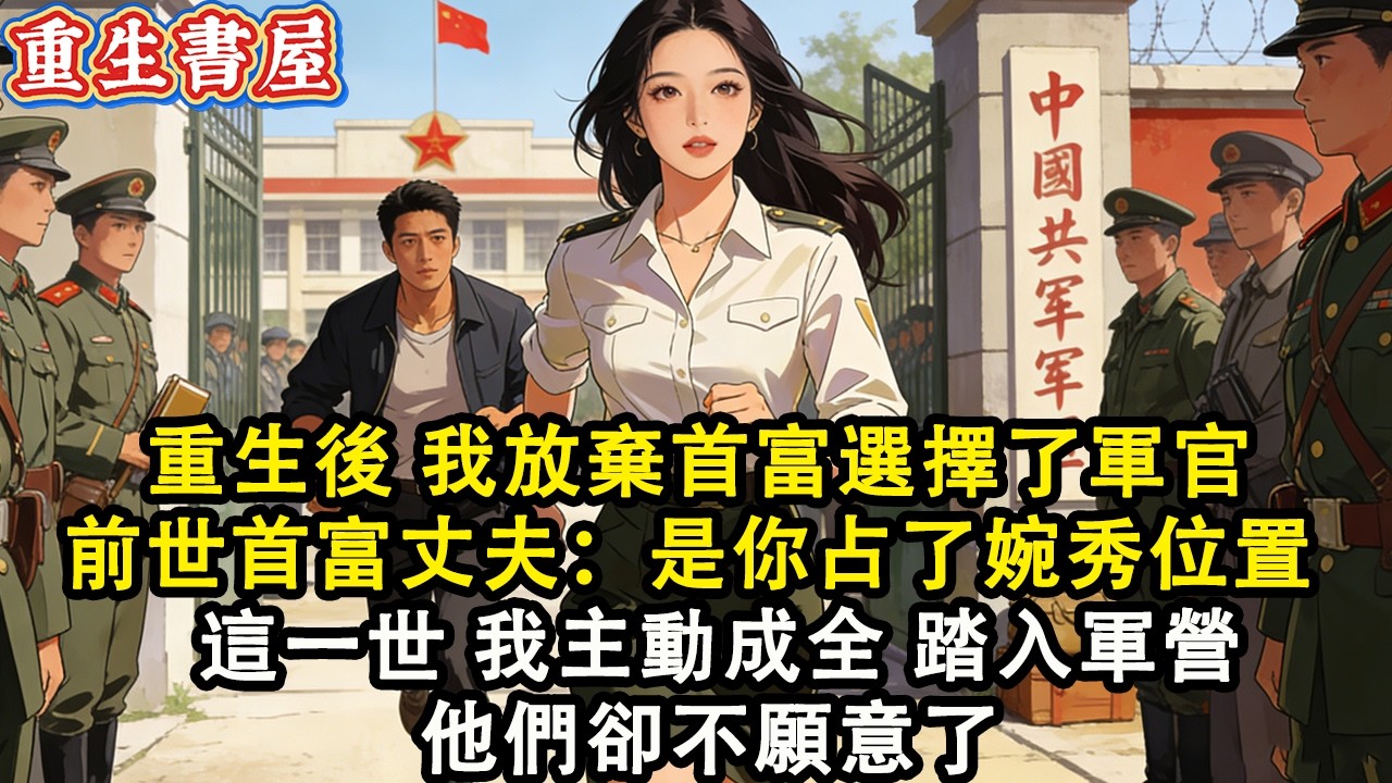 【重生爽文】重生後 我放棄首富選擇了軍官 前世首富丈夫逼我喝農藥：是你占了婉秀的位置 八十年代 50萬遺囑我一分沒有 這一世 我主動成全 踏入軍營 他們卻不願意了#小說 #重生 #爽文#動漫 #故事