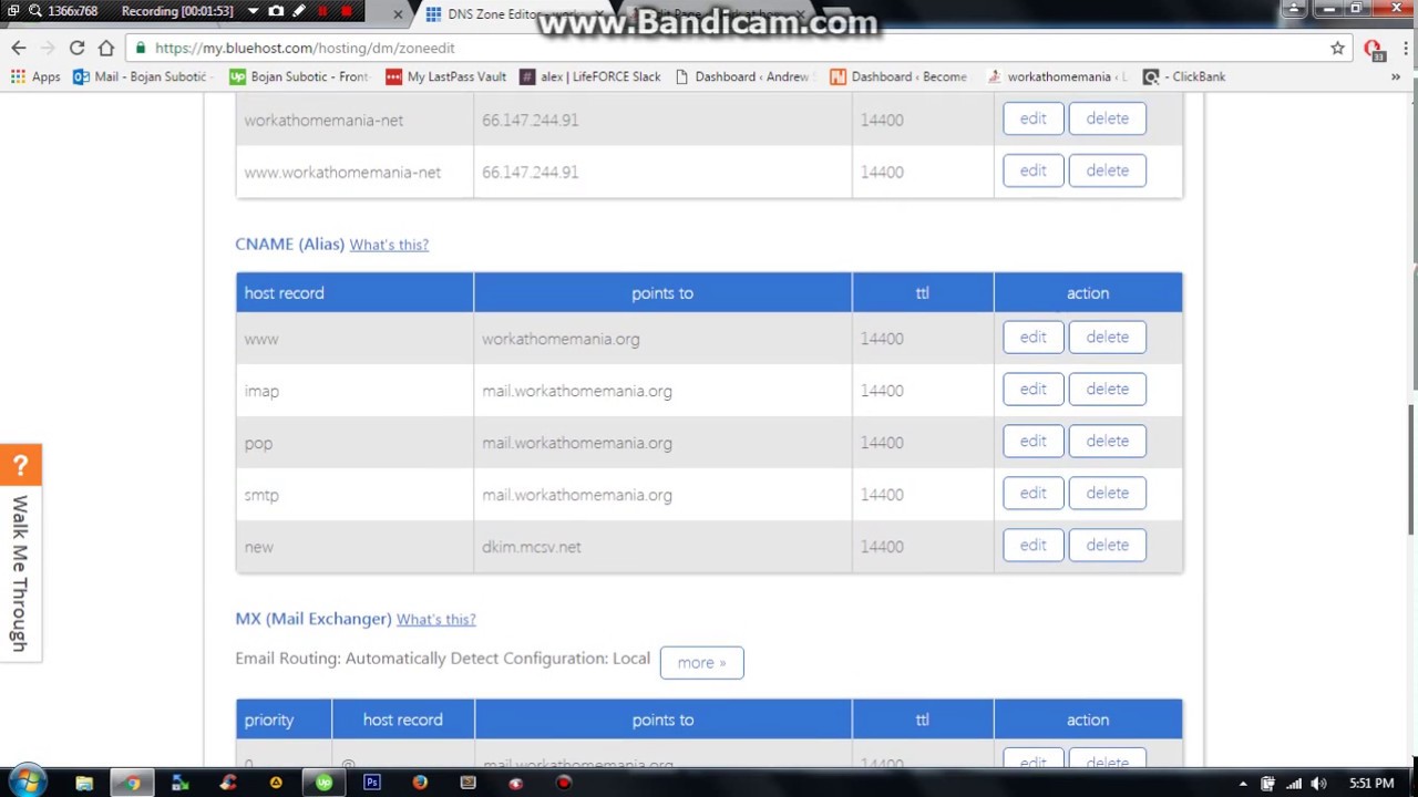 How to insert cname( dns record) on your bluehost account
