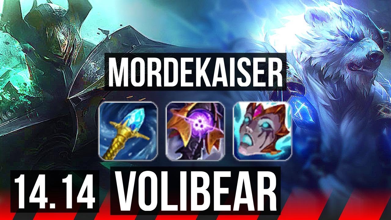 MORDEKAISER vs VOLIBEAR (TOP) | 14 solo kills, Quadra, 49k DMG, Legendary | EUW Master | 14.14